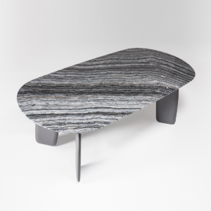 Bavaresk Oval marble table silverwave by Christophe de la Fontaine for Dante - Goods and Bads