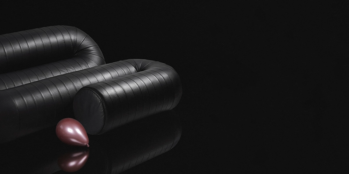 Serpentine leather couch by Christophe de la Fontaine for DANTE - Goods and Bads