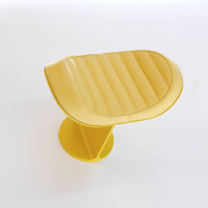 H.E.A.310 leather upholstered stool in yellow by Christophe de la Fontaine for Dante - Goods and Bads