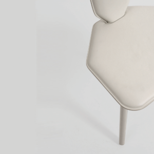 Bavaresk High white leather upholstered dining chair by Christophe de la Fontaine for DANTE - Goods and Bads