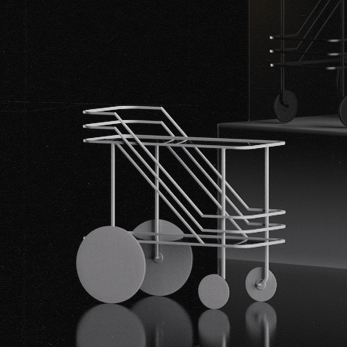 Come As You Are bar cart in white by Christophe de la Fontaine for DANTE - Goods and Bads