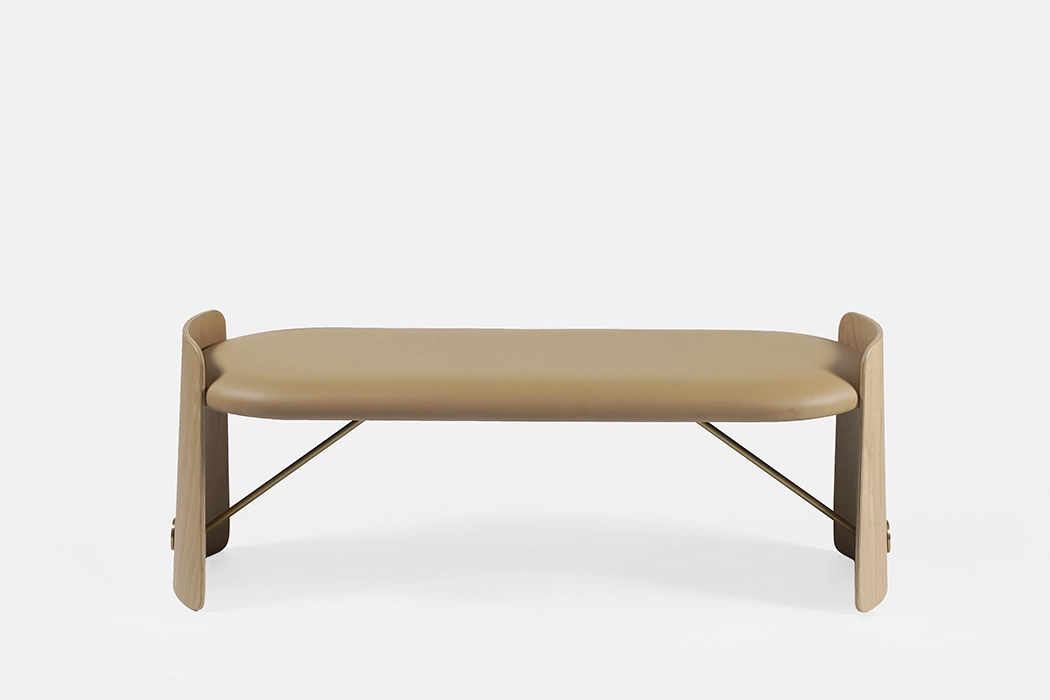 Biscotto bench in leather by Christophe de la Fontaine DANTE - Goods and Bads