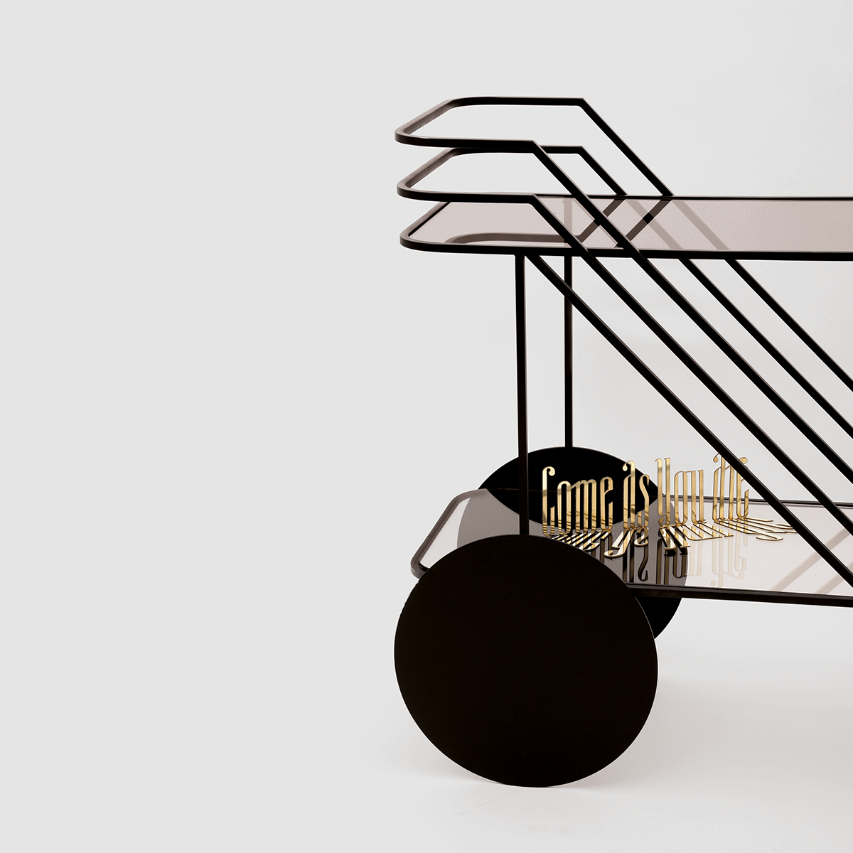 Come As You Are bar cart in black by Christophe de la Fontaine for DANTE - Goods and Bads