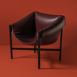 Falstaff armchair in bordeaux by Stefan Diez for DANTE - Goods and Bads